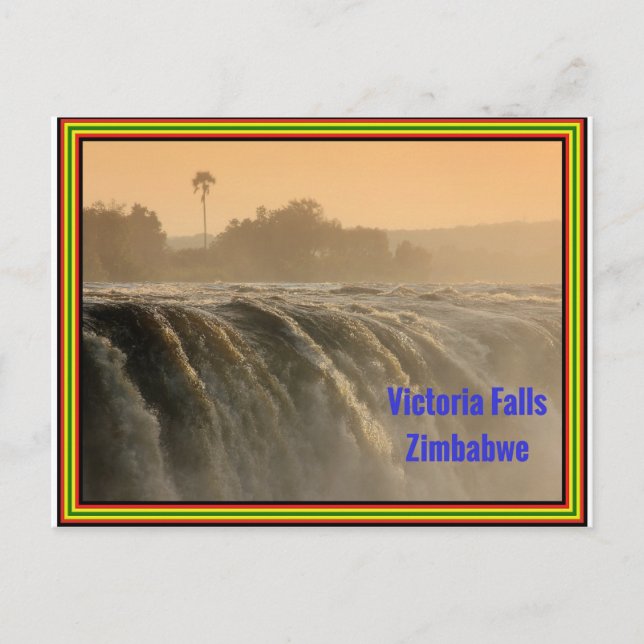 Carte Postale Lever du soleil aux chutes Victoria (Devant)