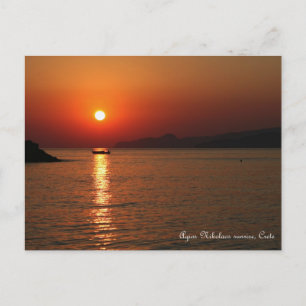 Carte Postale Lever du soleil d'Agios Nikolaos, Crète