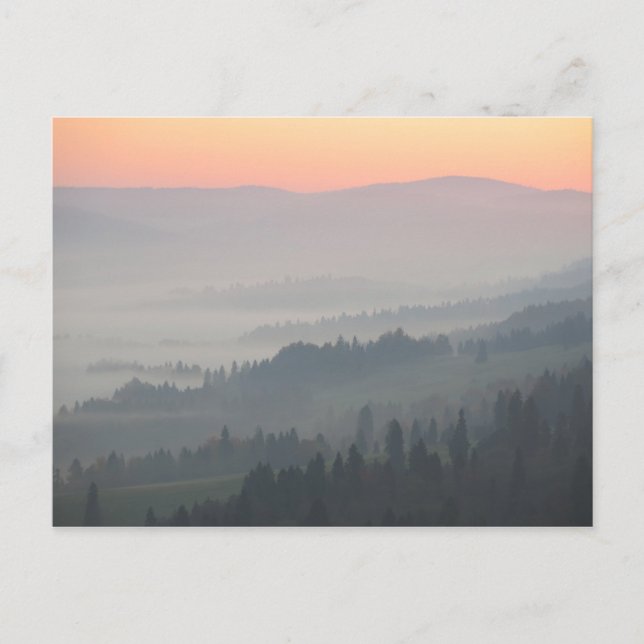 Carte Postale Lever du soleil de Pieniny (Devant)
