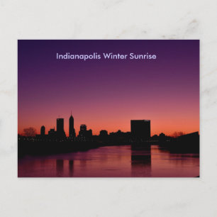 Carte Postale Lever du soleil d'hiver d'Indianapolis