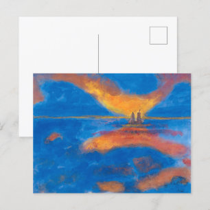 Carte Postale Lever du soleil en mer   Emil Nolde  