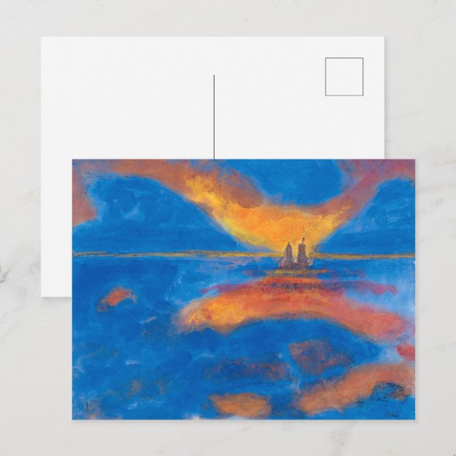 Carte Postale Lever du soleil en mer | Emil Nolde | (Devant / Derrière)