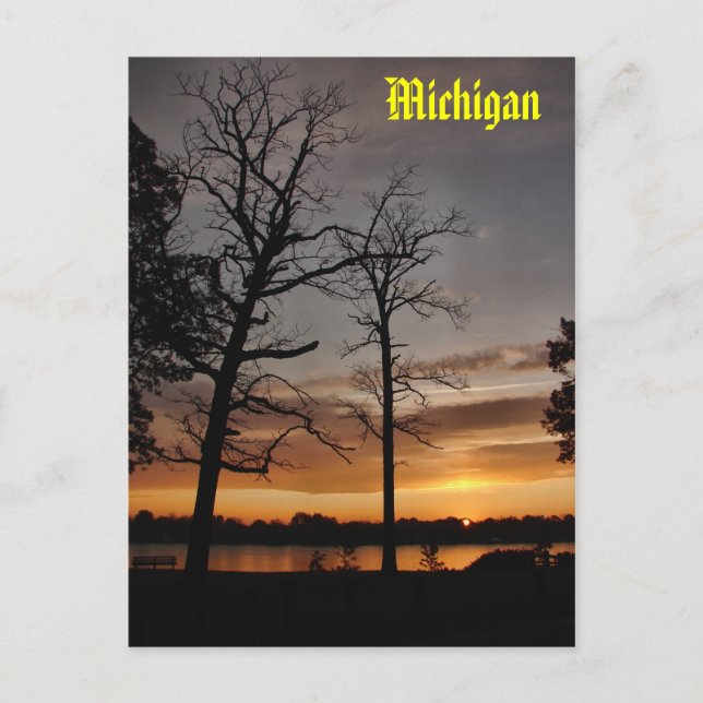 Carte Postale lever du soleil, Michigan (Devant)