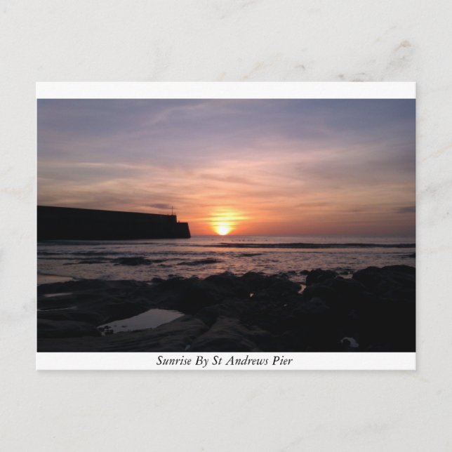 Carte Postale Lever Du Soleil Sur La Quai De St Andrews (Devant)