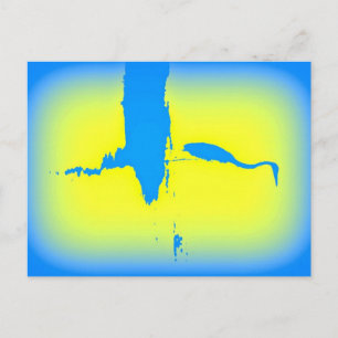 Carte Postale levers bleu