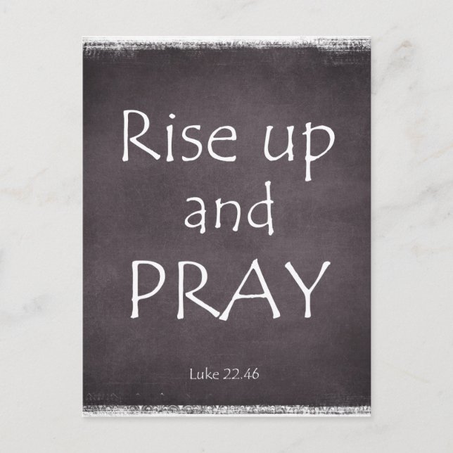 Carte Postale Levez-vous et Priez la Bible Verse (Devant)