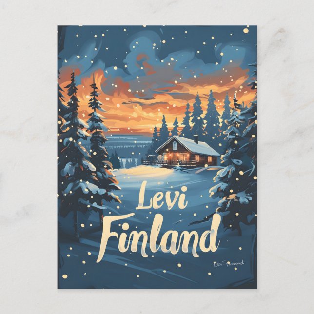 Carte Postale Levi Finlande Art Vintage (Devant)