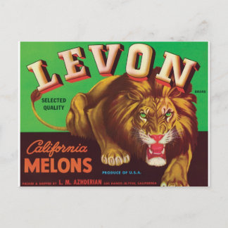 Carte Postale Levon Melons Tiger Los Banos Blythe California Art