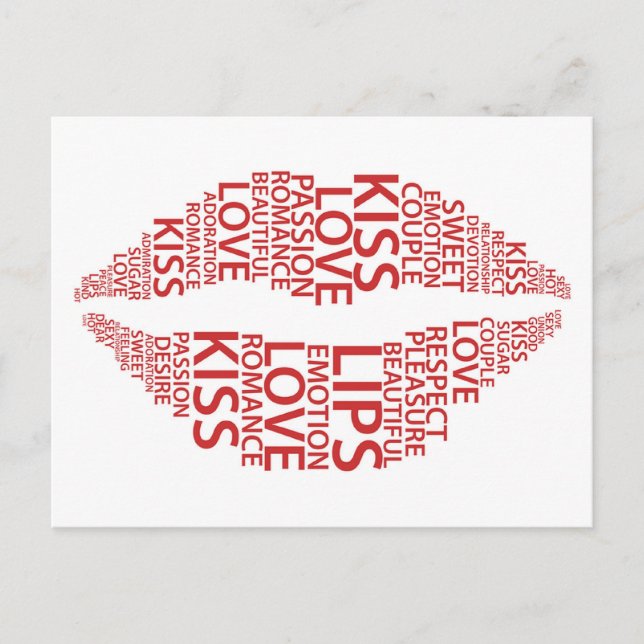 Carte Postale Lèvres de baiser (Devant)