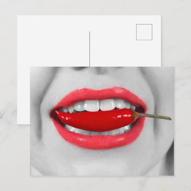 Carte Postale Lèvres piment (Devant / Derrière)