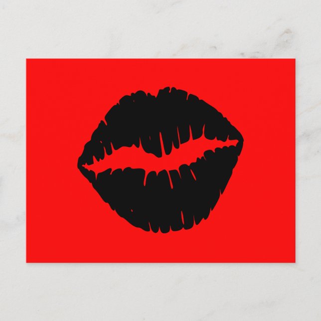 Carte Postale Lèvres rouges et noires (Devant)