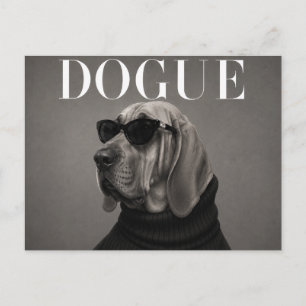 Carte Postale Lévrier Bloodhound Luxe Couture Canine
