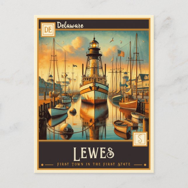 Carte Postale Lewes, Delaware | VINTAGE (Devant)