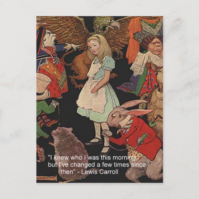 Carte Postale Lewis Carroll Illustration et citation de changeme (Devant)