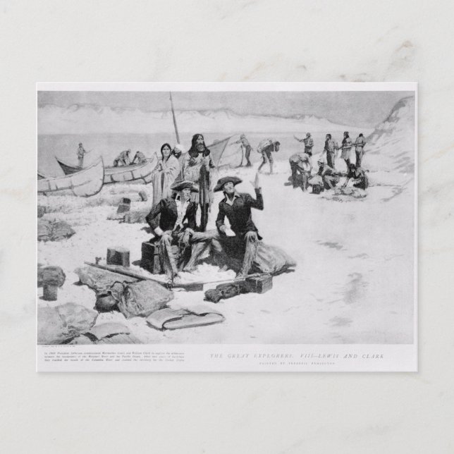 Carte Postale Lewis et Clark à l'embouchure du Columbia (Devant)