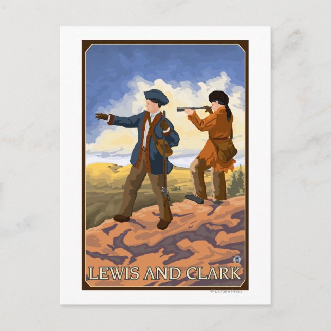 Carte Postale Lewis et Clark Explorer l'Ouest (Devant)