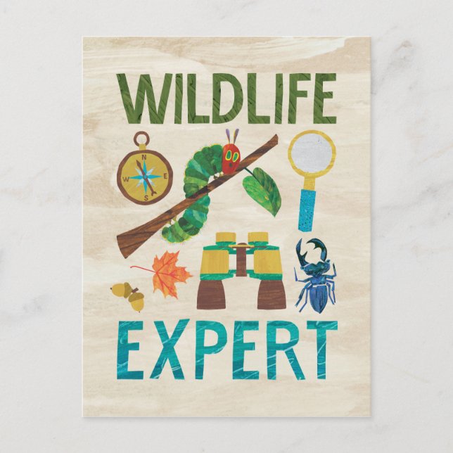 Carte Postale L'expert très affamé de la faune Caterpillar (Devant)