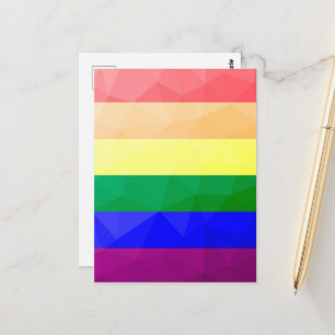 Carte Postale LGBT drapeau arc-en-ciel lignes motif de maillage 