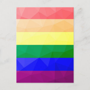 Carte Postale LGBT drapeau arc-en-ciel lignes motif de maillage 