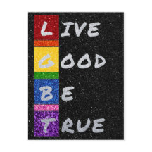 LGBT Parties scintillant Live Good Be True Card