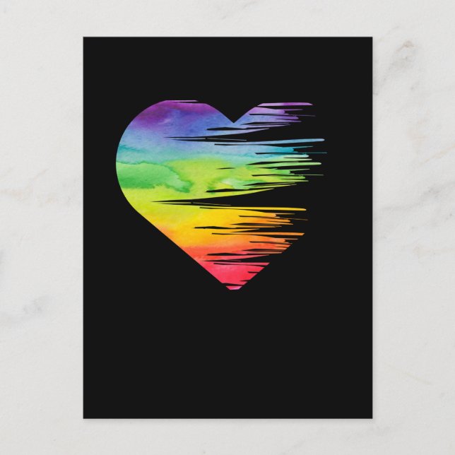 Carte Postale LGBT Pride Égalité Sensibilisation au coeur Gay Le (Devant)