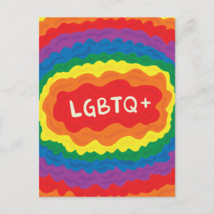 Carte Postale LGBT+pride. queer, couleur arc-en-ciel.