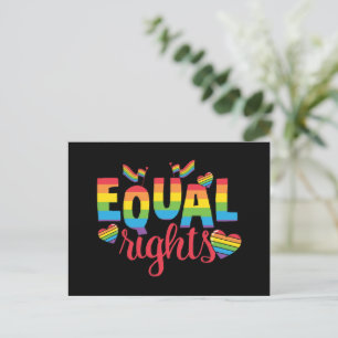 Carte Postale LGBTQ - Égalité des droits - Couleurs arc-en-ciel