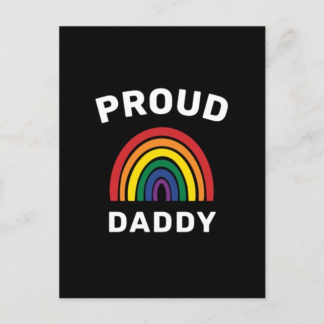 Carte Postale LGBTQ Fier papa Gay pride Rainbow Fête des pères (Devant)