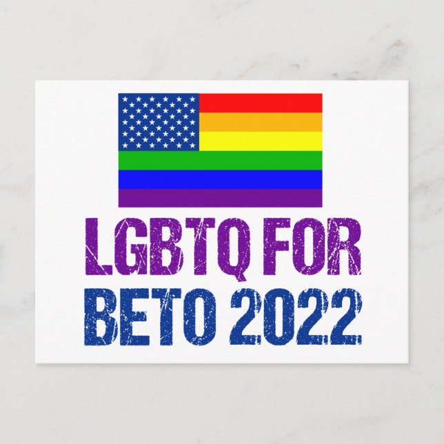 Carte Postale LGBTQ pour l'élection du drapeau Gay pride Beto 20 (Devant)