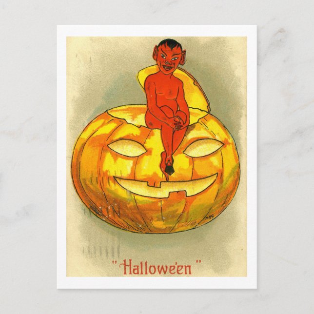 Carte Postale L'Halloween du diable, Vintage (Devant)