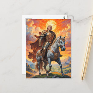Carte Postale L'héroïque guerrier Trump en or