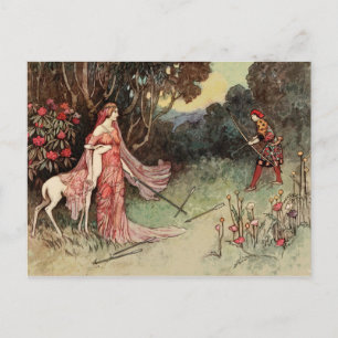 Carte Postale L'histoire de la fée Vintage de la forêt