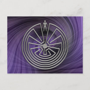 Carte Postale L'homme dans le Maze - argent tourbillon violet