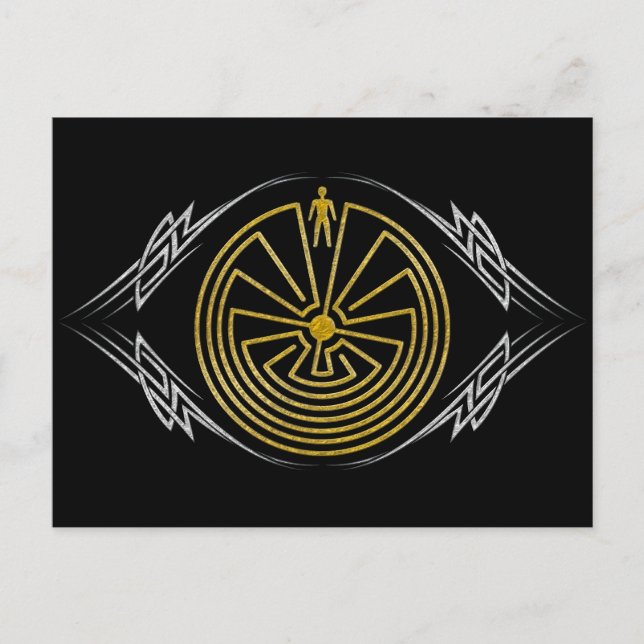 Carte Postale L'homme dans le Maze - L'or tribal argent (Devant)