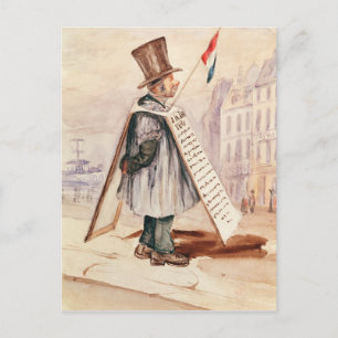 Carte Postale L'homme du tableau de sandwich, Boulevard du Templ