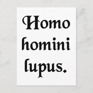 Carte Postale L'homme est un loup pour l'homme.