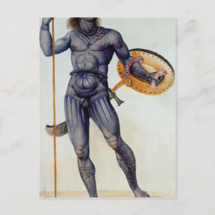 Carte Postale L'homme Pictish tenant un bouclier