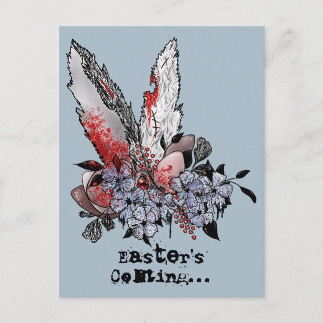 Carte Postale L'horreur du lapin de Pâques (Devant)