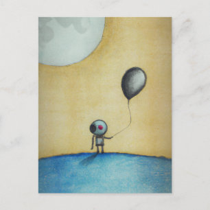 Carte Postale L'IA a généré l'art d'un astronaute avec un ballon