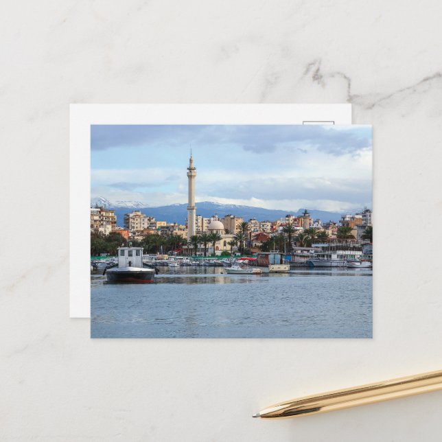 Carte Postale Liban Tripoli Al Mina Vieille Ville Bateaux de pêc (Devant/Arrière en situation)