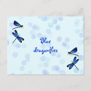 Carte Postale libellules bleues