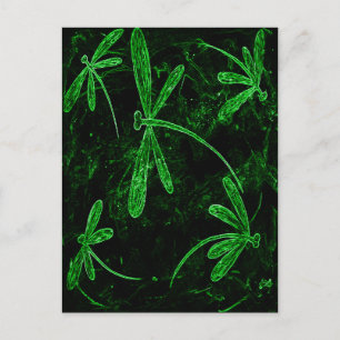 Carte Postale Libellules Néon Vert