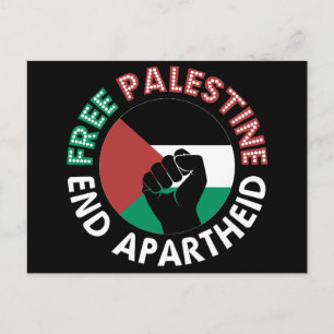Carte Postale Libérez la Palestine mettre fin à l'apartheid Drap