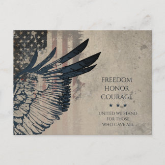 Carte Postale Liberté • Honneur • Courage Art de l'aigle patriot