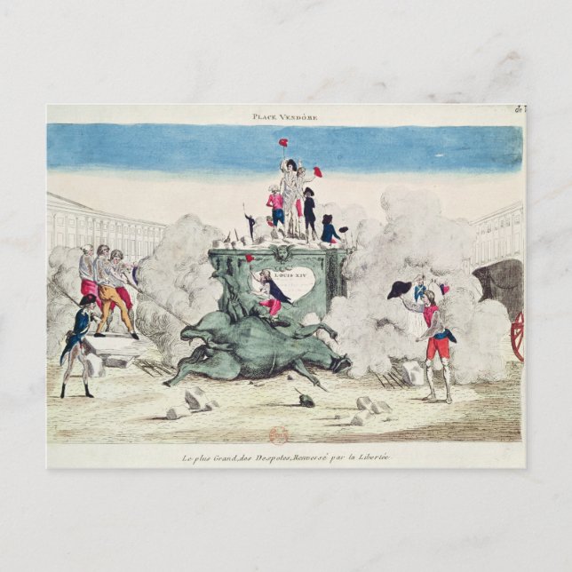 Carte Postale Liberté renversant la statue du Grand (Devant)