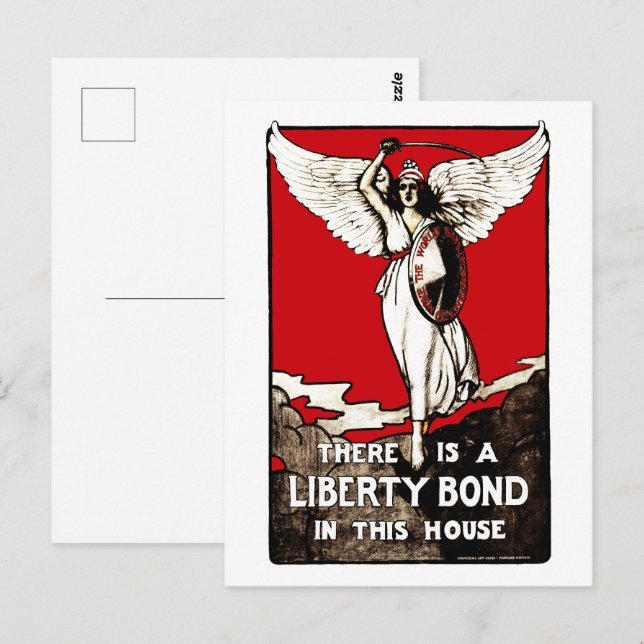 Carte Postale Liberty Bond World War I Poster 1918 (Devant / Derrière)