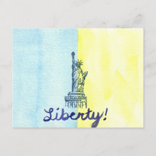 Carte Postale Liberty! Drapeau ukrainien
