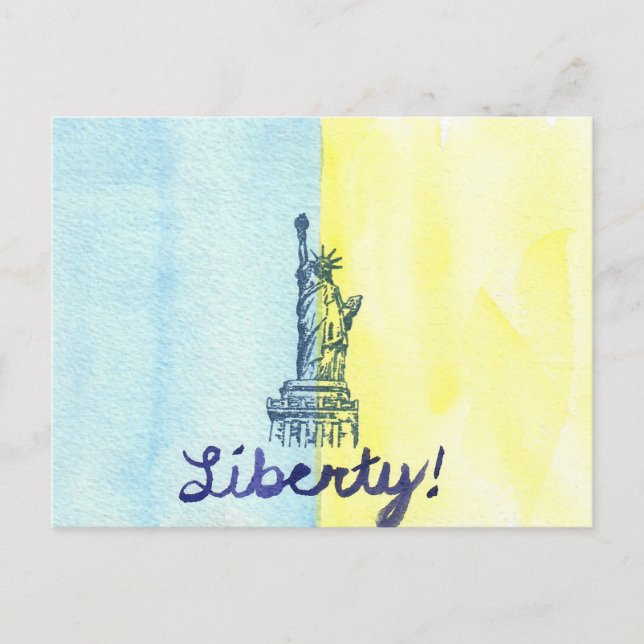 Carte Postale Liberty! Drapeau ukrainien (Devant)