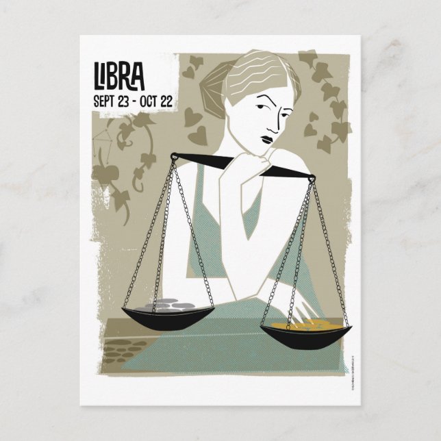 Carte Postale Libra the Scales Zodiac (Devant)
