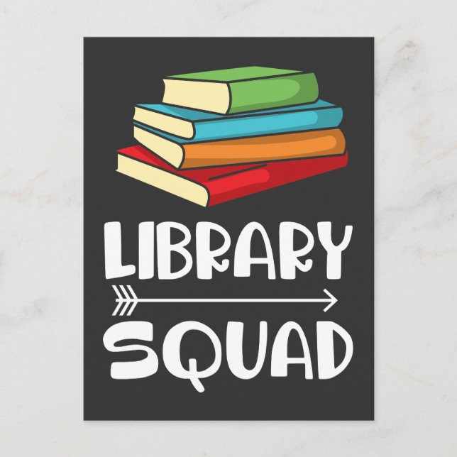 Carte Postale Library Squad - Amateurs de livres Lecteur bibliot (Devant)